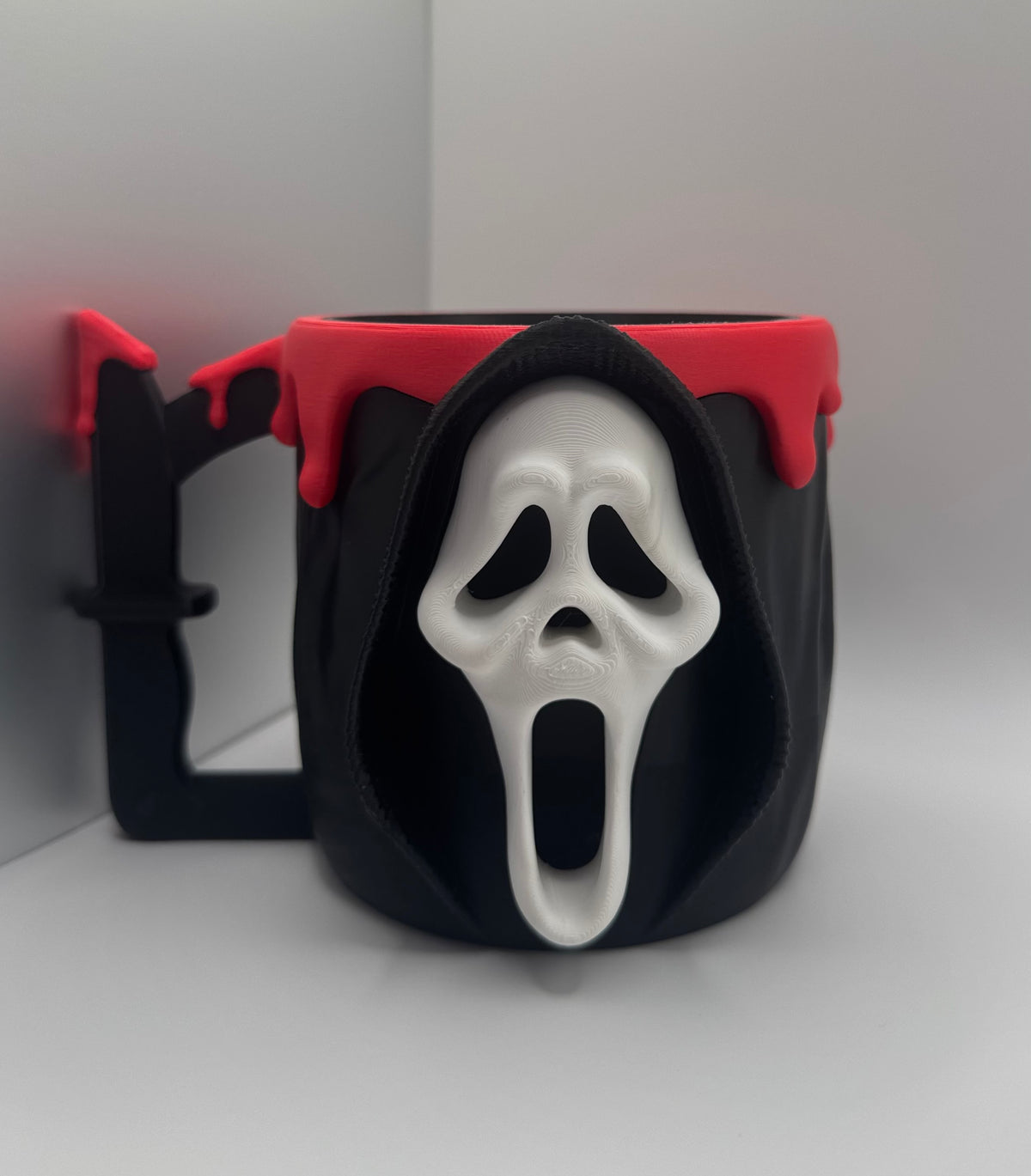 Scream Ghost Face Ice Cream Holder with Spoon Rest Slot - Unique Design for Ice Cream Lovers
