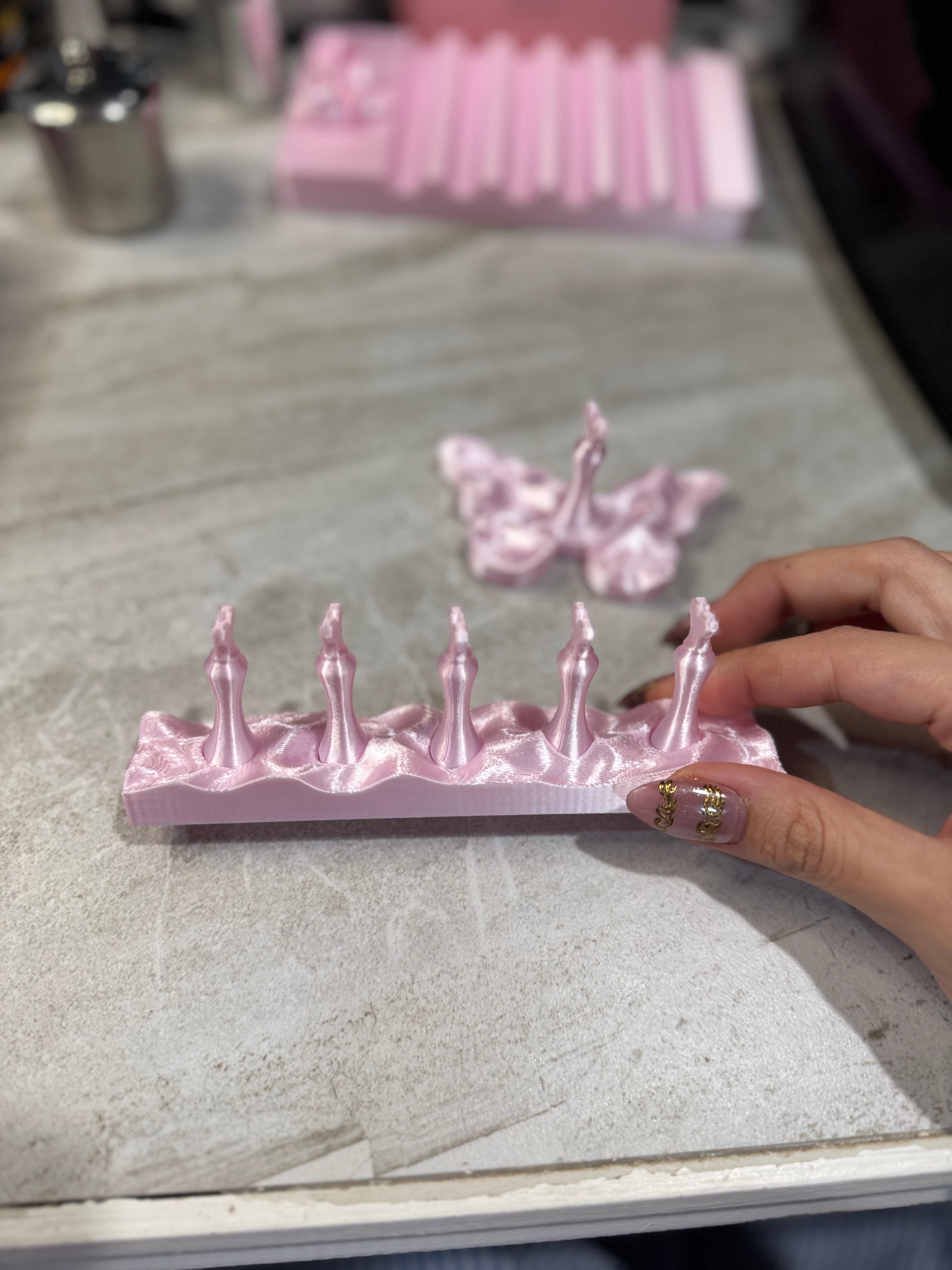 Nail Stand - Pink Butterfly Design for Organizing Nail Polish Bottles and Tools