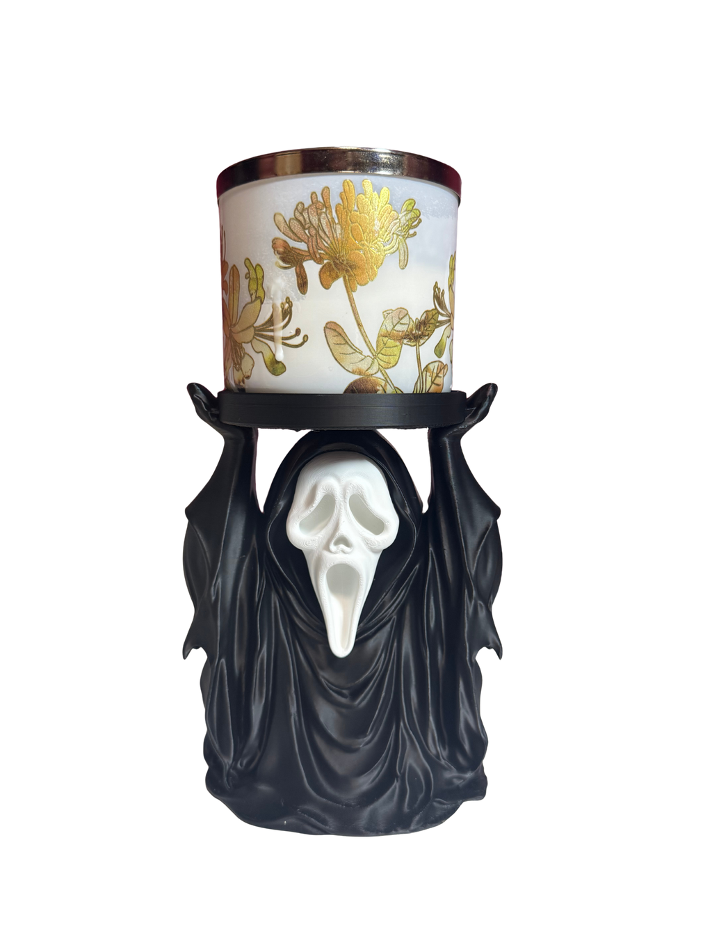 Ghostface Candle Holder Halloween Decor Pink Ghost Design for Spooky Season