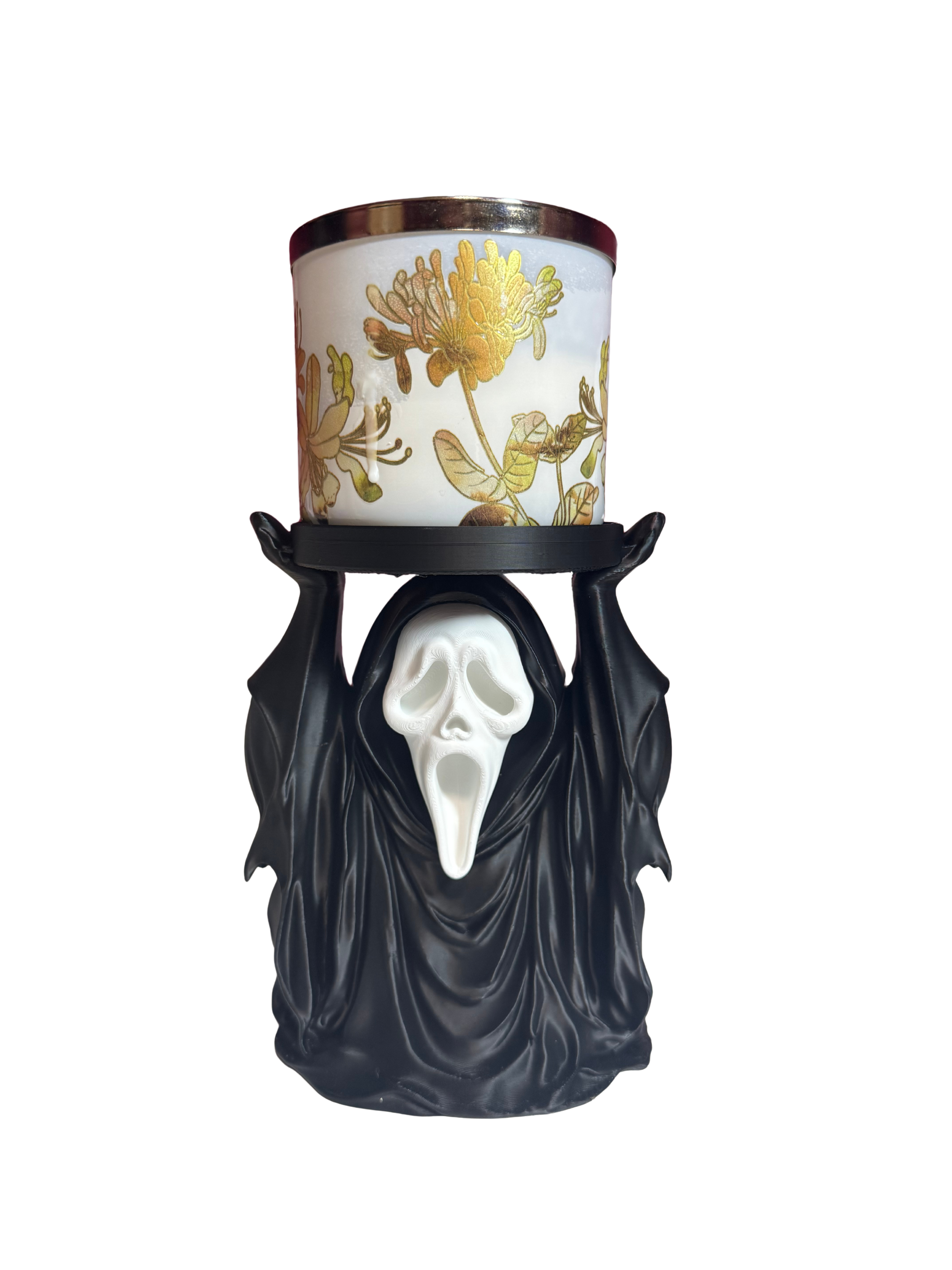 Ghostface Candle Holder Halloween Decor Pink Ghost Design for Spooky Season