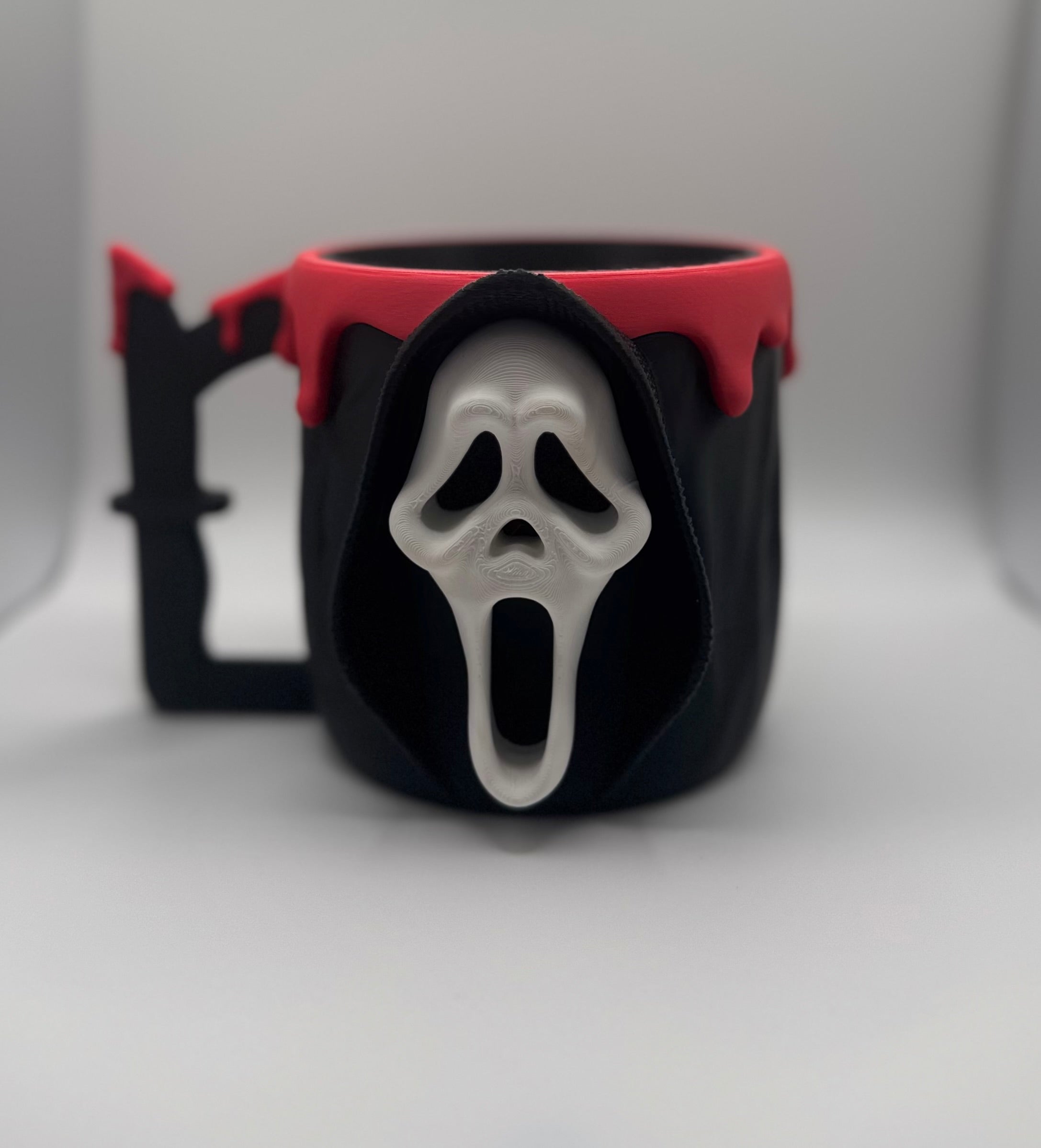 Scream Ghost Face Ice Cream Holder with Spoon Rest Slot - Unique Design for Ice Cream Lovers