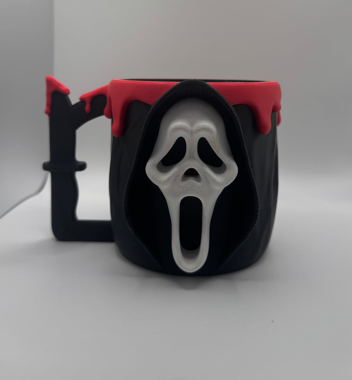 Scream Ghost Face Ice Cream Holder with Spoon Rest Slot - Unique Design for Ice Cream Lovers