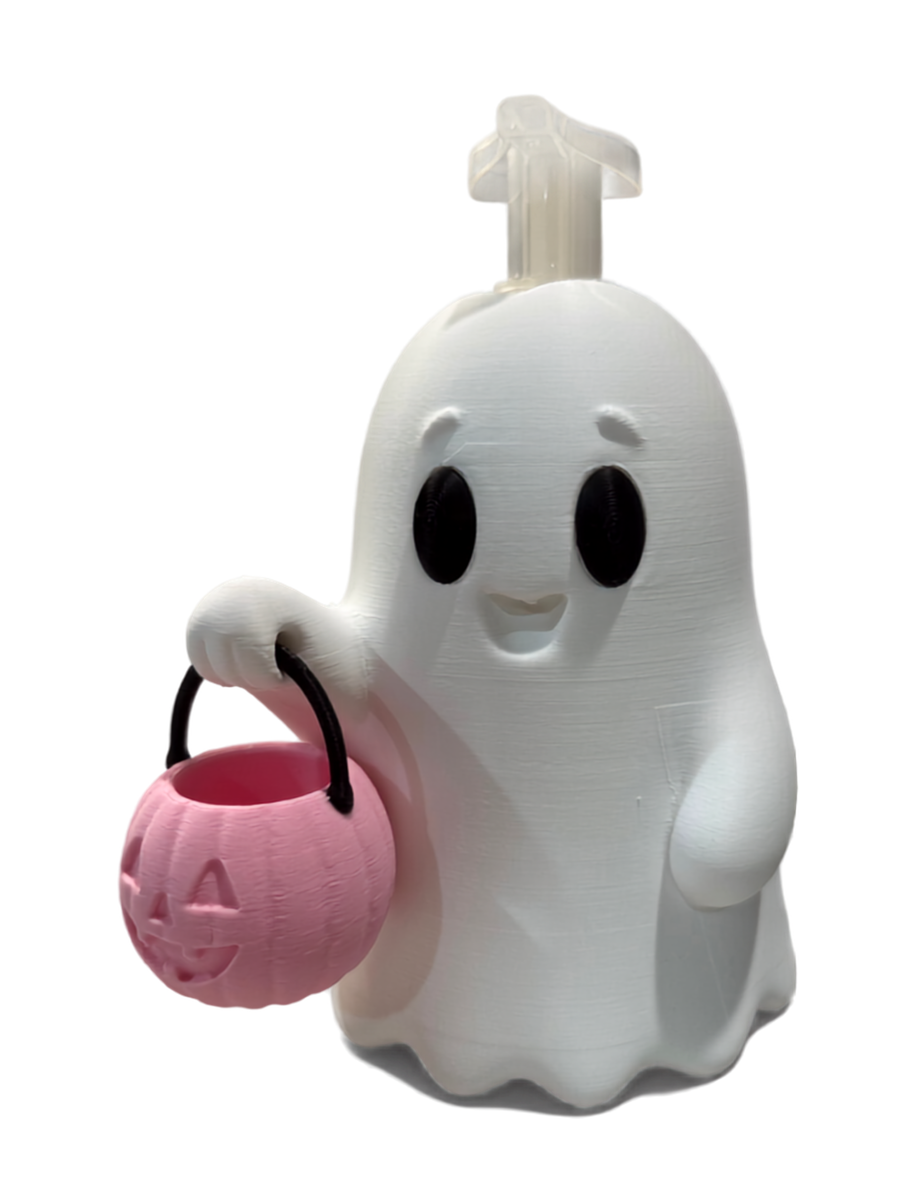 Spooky Halloween Ghost Soap Holder for BBW Soap with Pink Pumpkin Design