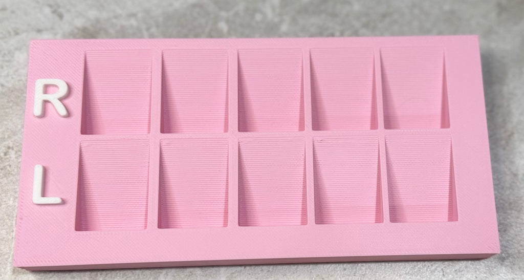 Pink Press-On Nail Tip Holder Tray – Left & Right Nail Organizer for Nail Art & Gel X