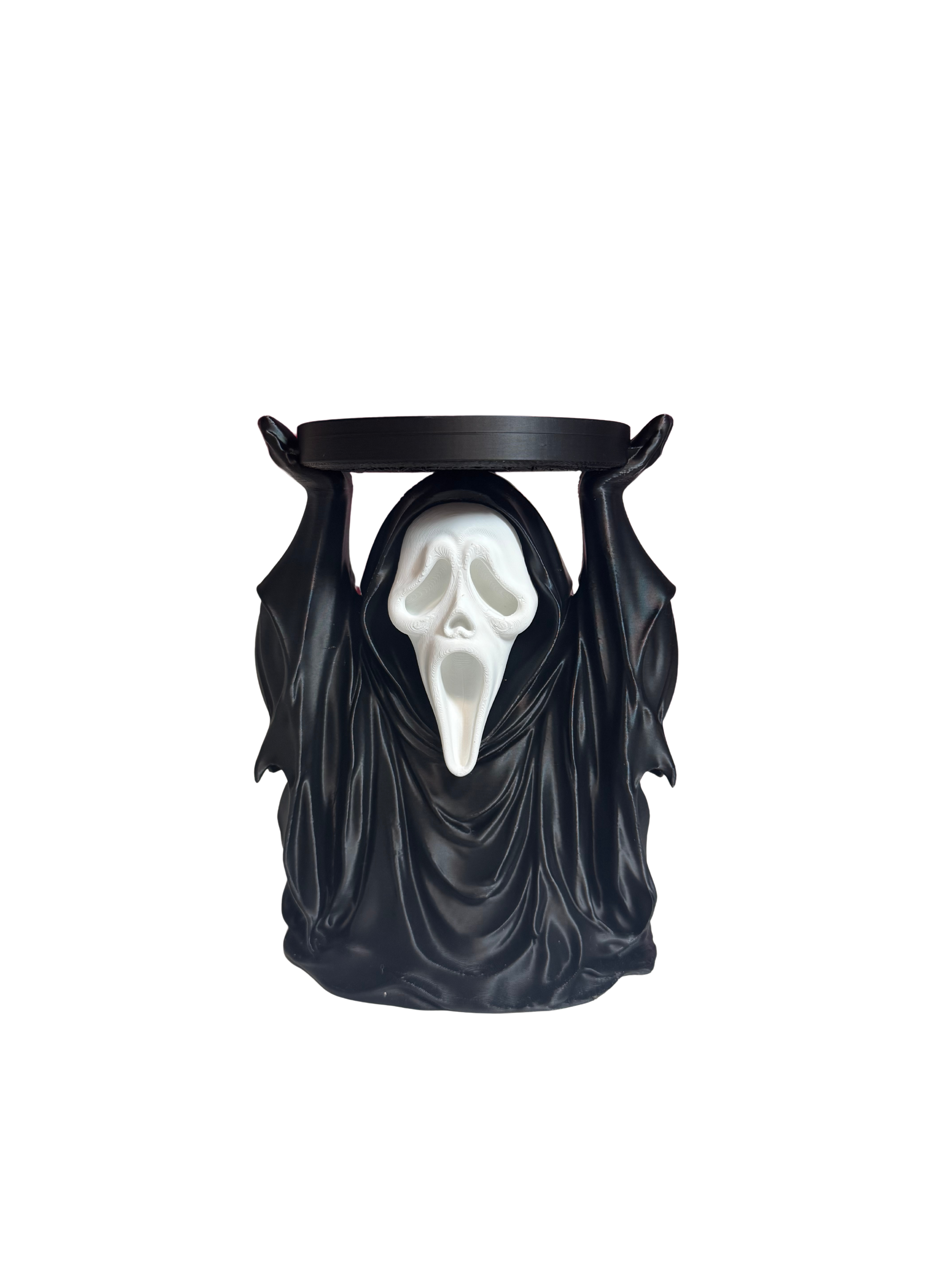 Ghostface Candle Holder Halloween Decor Pink Ghost Design for Spooky Season