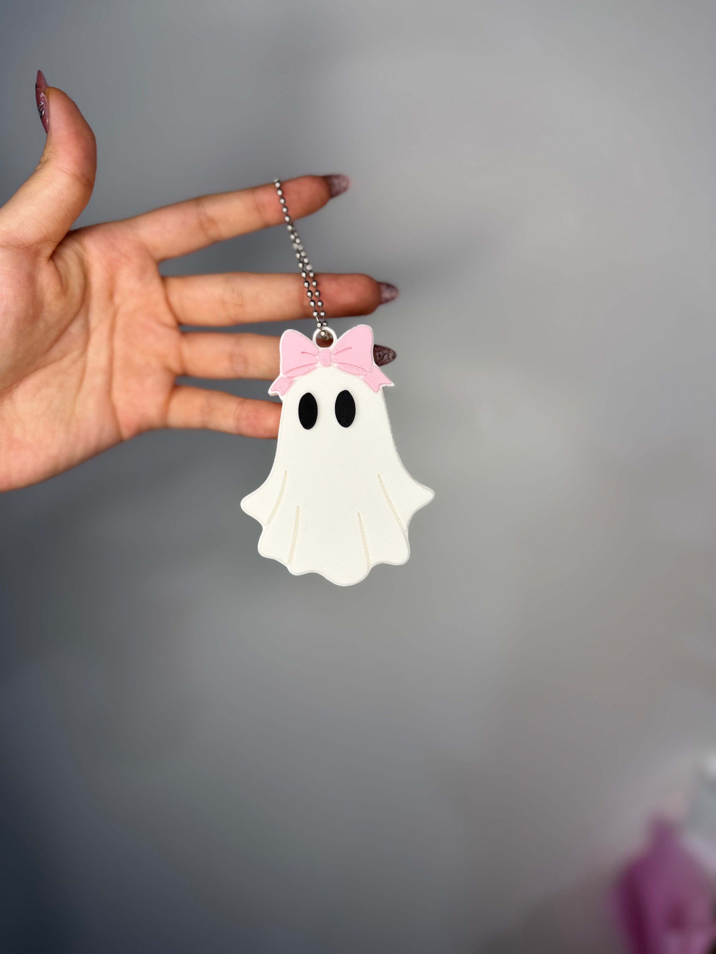 Fun Shape Halloween Ghost Coquette Can Opener - Kitchen Gadgets, Utensils, Compact Nail Saver with Pink Bow, Key Chain Spooky
