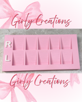 Pink Press-On Nail Tip Holder Tray – Left & Right Nail Organizer for Nail Art & Gel X