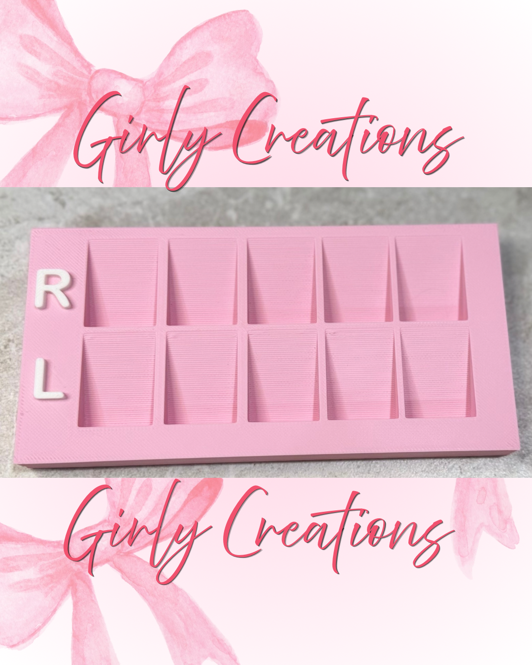 Pink Press-On Nail Tip Holder Tray – Left & Right Nail Organizer for Nail Art & Gel X