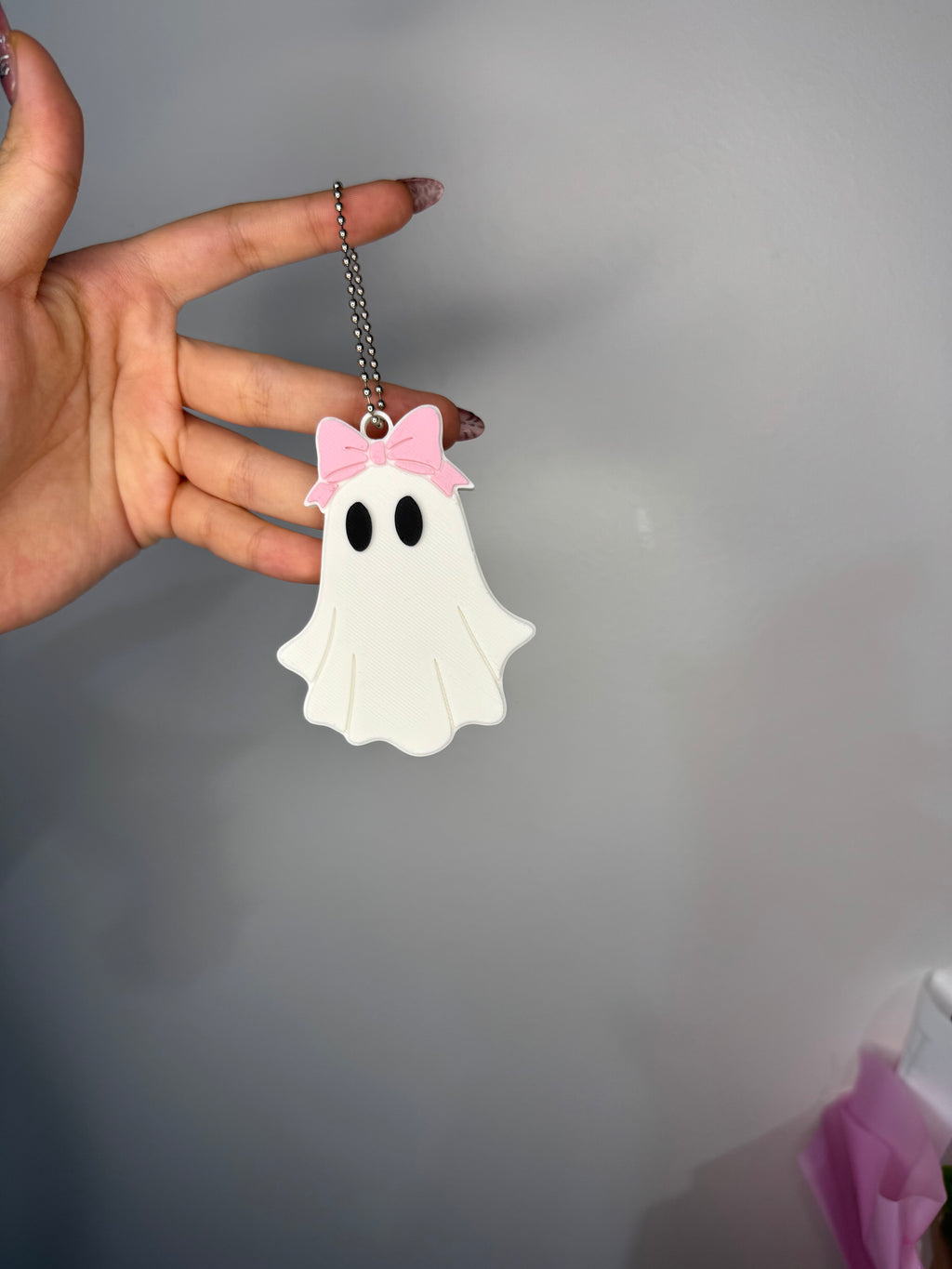 Fun Shape Halloween Ghost Coquette Can Opener - Kitchen Gadgets, Utensils, Compact Nail Saver with Pink Bow, Key Chain Spooky